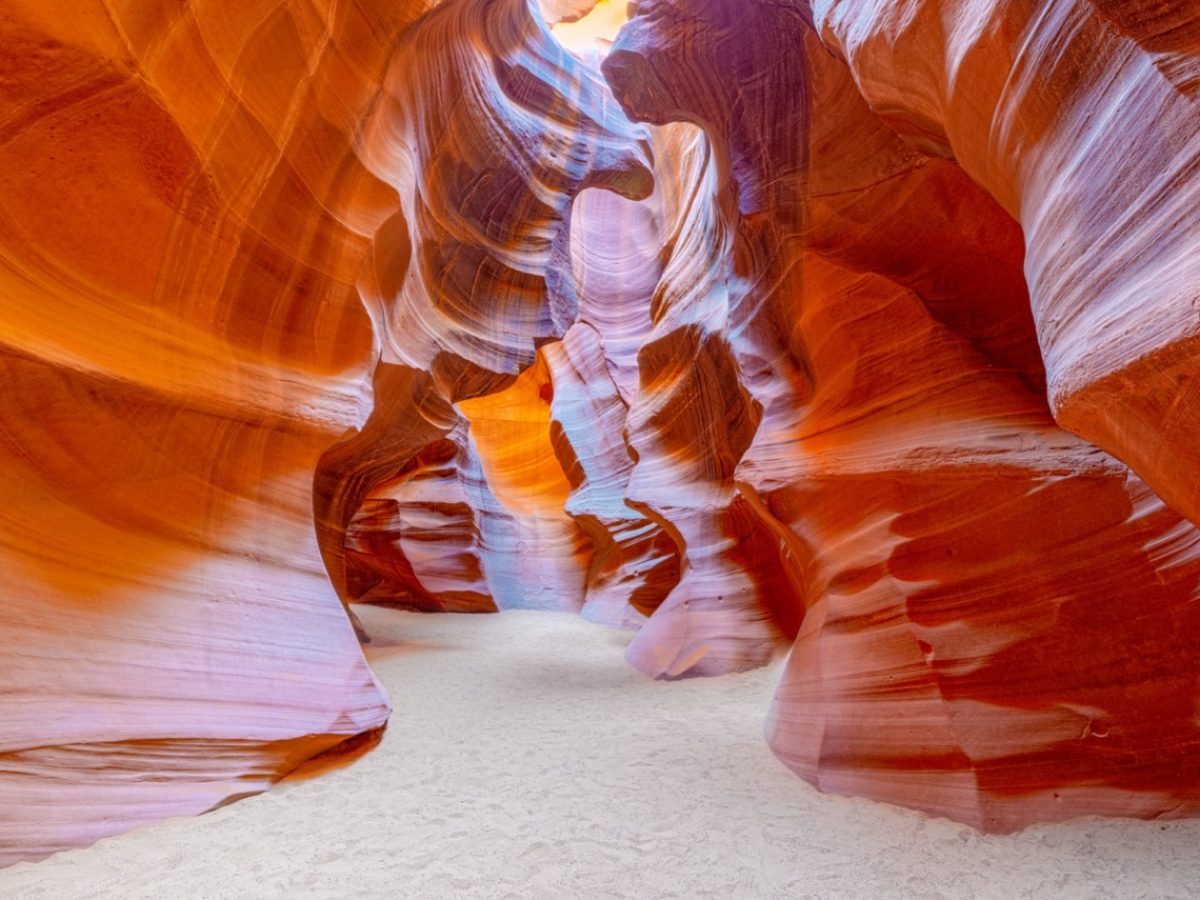 Antelope Canyon is a slot canyon in the American Southwest. It is on Navajo land east of Page, Arizona. USA.